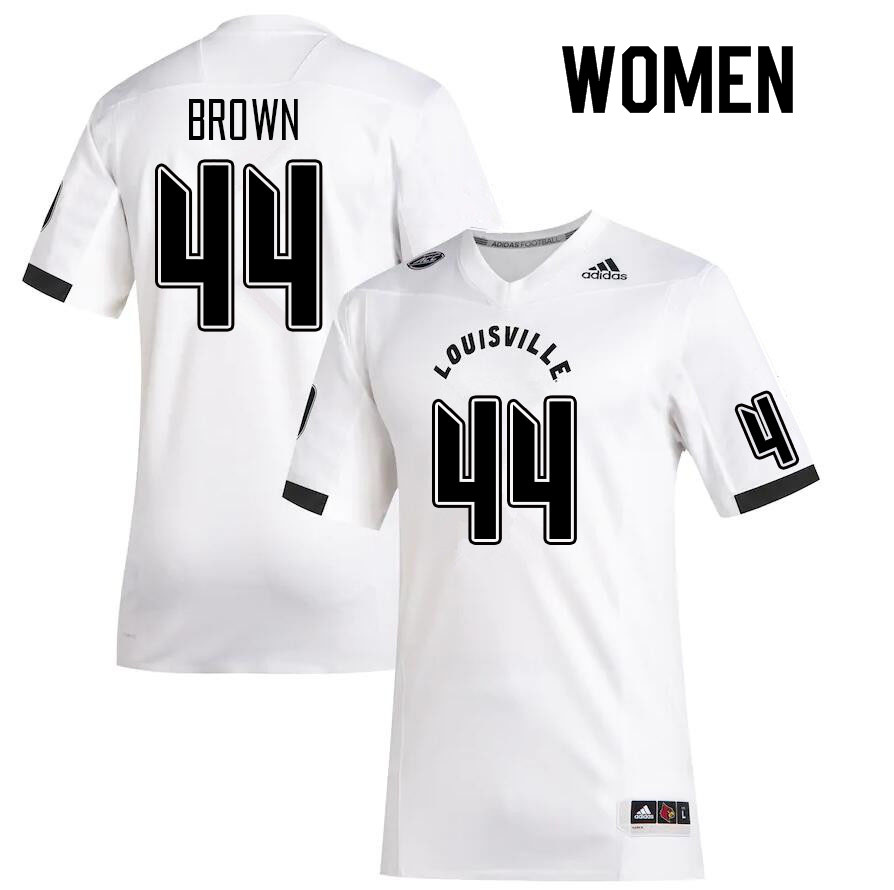 Women #44 Selah Brown Louisville Cardinals College Football Jerseys Sale-White - Click Image to Close